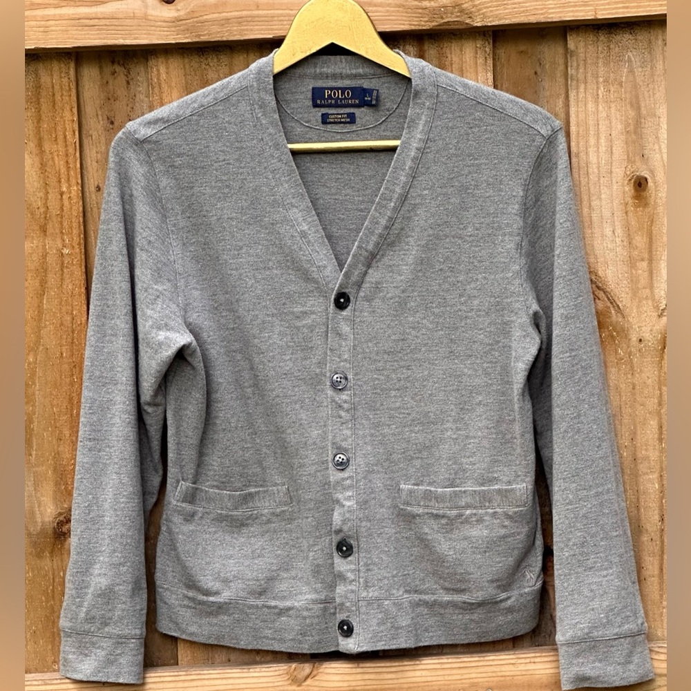 Polo Ralph Lauren Girl’s Gray Cardigan Sweater Size Large 12-16 fits Small Adult